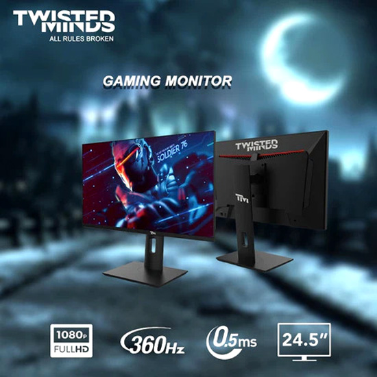 TWISTED MIND TM25BFI 25 FHD IPS PANEL 360HZ REFRESH RATE 0 5MS